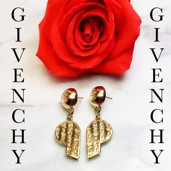 Givenchy Whistle Pierced Earrings ~ Vintage Gold Plated EUC - Picture 1 of 16